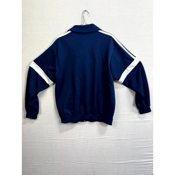 Vintage MacGregor Track Jacket Mens L Blue White Striped Long Sleeve Full Zip - Picture 9 of 10